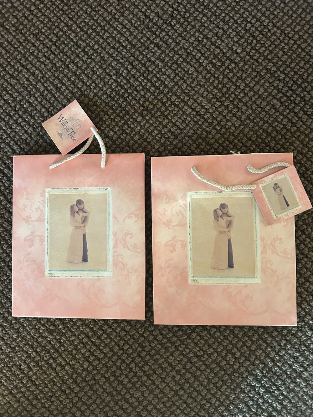 Willow Tree Pink Gift Bag with Rope Handles /
Set of 2
